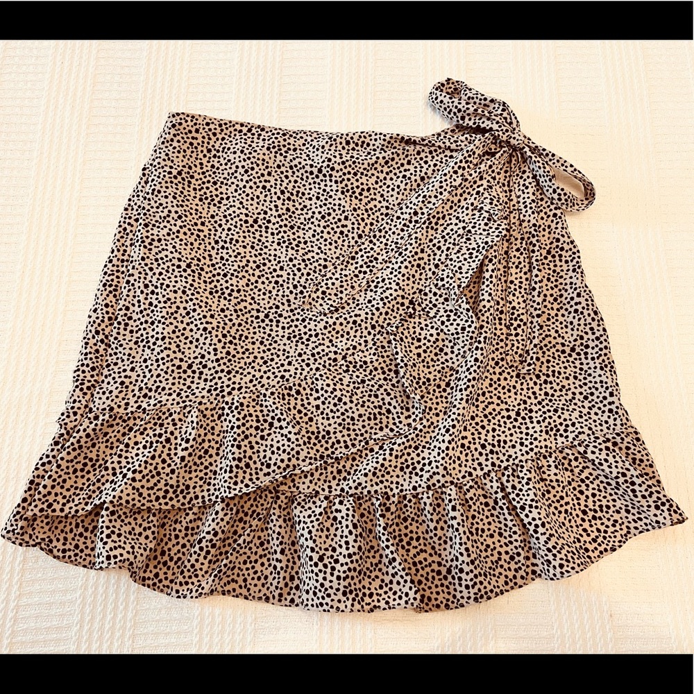 Leopard / Cheetah Wrap Mini Skirt with Tie